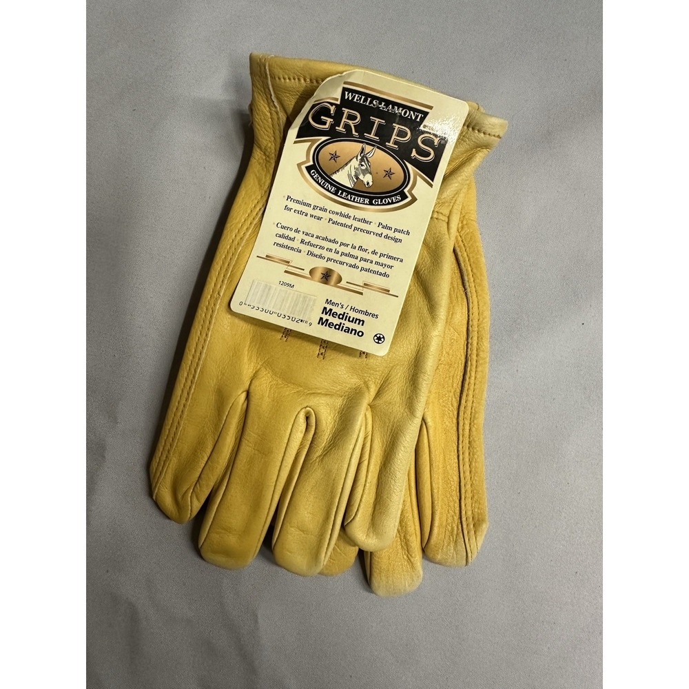 Wells Lamont Work Gloves  Large Leather All Purpose 1209M Cowhide Workwear